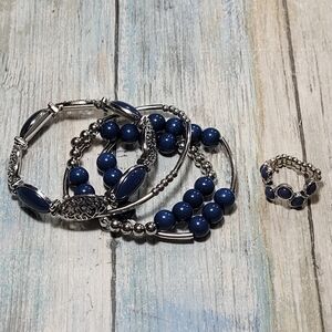 Blue Bracelets & Ring Set.